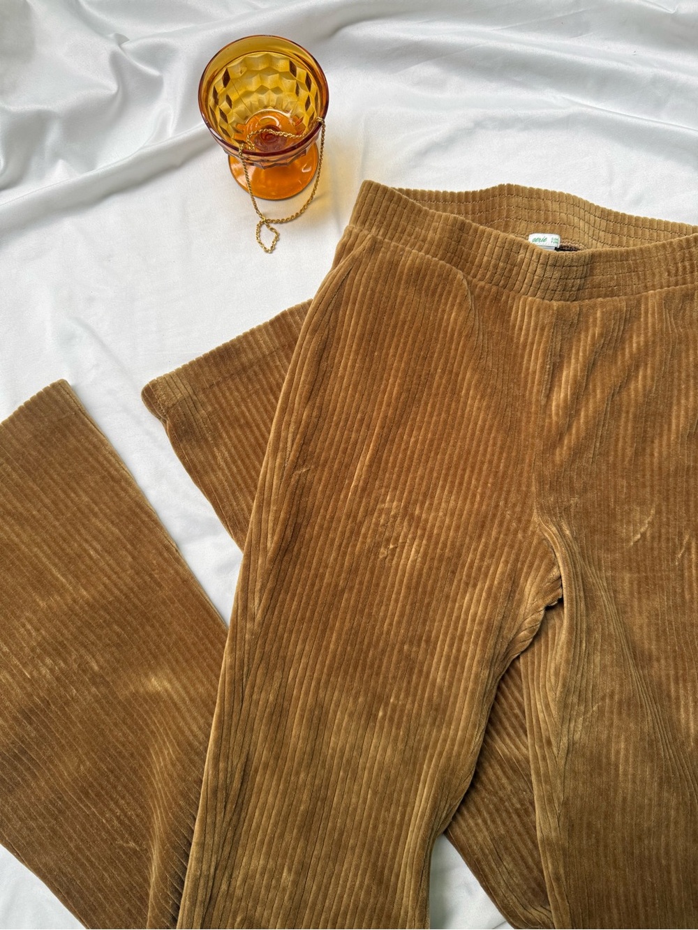 aerie Corduroy Wide-Leg/Flare Pants in Caramel Brown